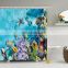 Ocean Decor Collection Tropical Seascape Abyss Underwater Picture Polyester Fabric Bathroom Shower Curtain Blue Aqua Ivory