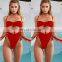 2019 Sexy One Piece Swimsuit High Cut Bandage Swimwear Women Bodysuit High Waisted Bathing Suit Beach Wear Monokini Swimsuit