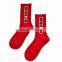 Bulk wholesale organic cotton custom embroidery slouch socks