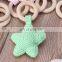 Newborn cotton star toy wooden ring baby wooden teether ring baby knit chewing wood ring