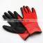 Red Foam Nitrile Coated Polyester Gloves Oil Resistant Micro Foam Dipped Work Gloves Nitrile Safety Industrial Gloves