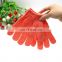 Customized wholesale Colorful nylon exfoliating shower scrubber five finger glove