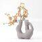 2021 Modern Art Nordic Simplicity Designed Matte Ceramic Porcelain Grey Flower Vases for Home Decor
