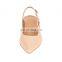 Latest ladies low heel pointed toe design ankle strap jing pin shoes women sandalias mujer shoes