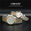 CHENXI 004A Crystal Diamond Couples Watch Stainless Steel Casual Dress Watches For Men Women Couple