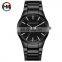 HANNAH MARTIN 1756 Modern business quartz wrist watches men simple cool black watch bracelet steel