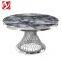 Antique Round Dining Room Furniture Restaurant Marble White Glass Top Golden Stainless Steel Wedding Banquet Table