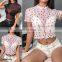 Custom design wholesale price bamboo t shirt sexy mesh crop shits