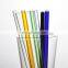 Amazon Hot Sales Colored Eco Reusable Transparent  Smoothie  Glass Straws Clear High Borosilicate Straws Glass Drinking Straws