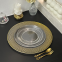 Decorative Wedding Dish Favor Round Clear Plastic Charger Plate With Gold Beads Rim