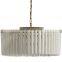 Pendant Light Modern Drum Pendant Lighting Adjustable Hanging Alabaster Chandelier Ceiling Light for Living & Dining Room