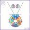 Hot sale enamel necklace and earrings jewelry set