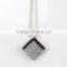 Yiwu wholesale market popular beautiful silver plated box chain jewelry chic square pendant necklace for girls