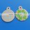 Custom Printing Flower Epoxy Coated Metal Heart Round/Heart/Bone Shaped Laser Engraved Logo Backside