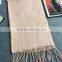 Wholesale Korean Fashion Solid Color Plain Tassel Women Linen Scarf