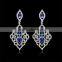1 Pair Elegant Fashion Blue Crystal Rhinestone Diamond Earrings