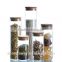 Cafe kitchen high borosilicate glass keep fresh sealed bottle jar canister with wood lid