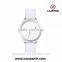 New fashion design unisex watch, creative tornado dial with 16 stars, rose-gold plated trendy elegant white leather watch