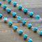 100cm Round Turquoise Howlite Bead Necklace Chain 5mm Bead Gold Chain Jewelry Making Supplies