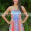 Summer Sexy Women African Off Shoulder Print Mini Party Dress With Vintage Pattern