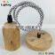 E27 & E26 Energy saving wood pendant lamp core set cord