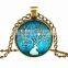MiLu Deer Photo Glass Dome Cabochon Bronze Tone Pendant Necklace Christmas Gifts
