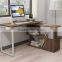 Rotate living room furniture simple computer desk with bokshelf