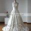 Latest Design V-neck Sleeveless Open Back Satin Train Sequined Lace Wedding Dresses China