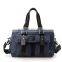 Men Denim canvas tote bag with Microfiber handles outside pockets