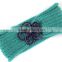Promotion high quality knitted headband girls flower hairbands wholesale