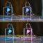 3D crystal Keychain LED CUSTOM PATTRENS Hanging Key Chain Keyring Keyfob Gift