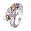 Vintage Multicolor Ellipse Shaped Women Charming Gold Plated Wedding Accessories Ring