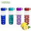 hot selling glass water bottle with colorful silicone sleeve 100% BPA free and food grade