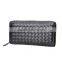 Customize genuine lambskin leather weave ladies purse, women long/travel wallet, ladies evening clutch bag