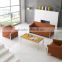 2016 small sofa Office sofa set 1+1+3 leather sofa with Stainless steel
