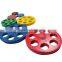 Color Rubber Coated weight plate with 7 holes DY-H-2011