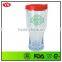 Eco-friendly 400 ml Insulated double wall plastic beer cup with lid