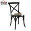 Cross Back Wood Rattan Chair/Stackable Factory Direct Cross Back Rattan Bistro Chair