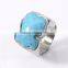 2016 New arrival fashion wholesale blue turquoise lovely bear finger ring