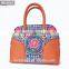 Hot Sale Lady Canvas handbags embroidery different color handbag with strap