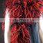 ZPDECOR Factory Wholesale Top Selling Special Colored Red with Black 35Gram Weight Ostrich Plume Boa for Fashion Show