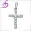 Bulk sale cross pendant in silver with gemstone in 925 silver