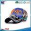 Fluorescence color logo 100% cotton long bill 6 panel custom baseball cap