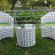 big hole special white rattan wicker garden chairs and table