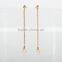 Best selling stud drop long chain Rose Quartz hanging stone earrings