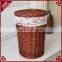 S&D handweaved washable plastic rattan laundry basket for hotel hamper basket