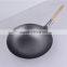 Single Handles Flat Bottom Coating Carbon Steel Chinese Wok