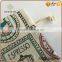drawstring printed printed artificial jute bag