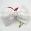 Distinctive stereo white ribbon bow for the hair accessories