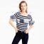 women clothing summer plus size tops Stripe Plaid Ruffle-sleeve top latest design shirts